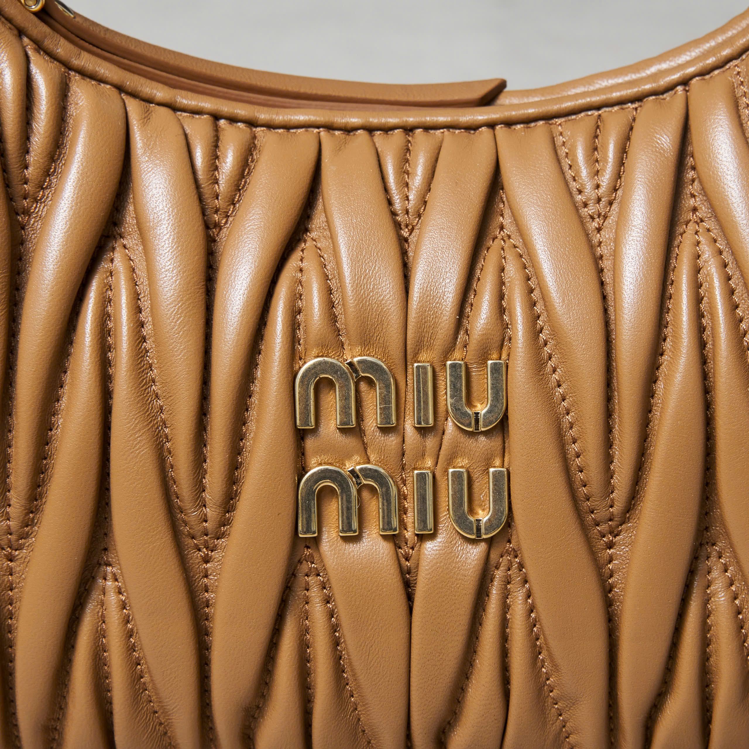 Miu Miu MIU MIU Wander Matelassé Small Hobo Bag CARAMEL Size ONE SIZE - 6 Thumbnail