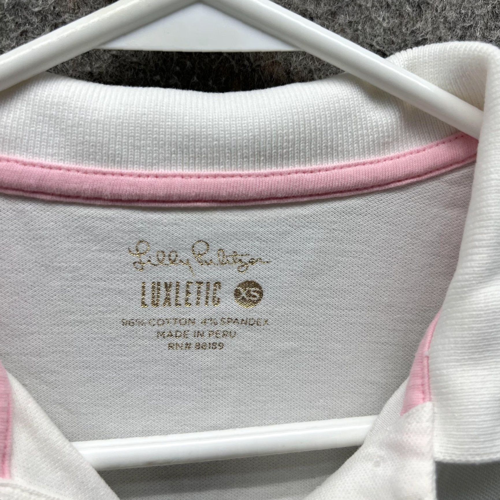 Lilly Pulitzer Lilly Pulitzer Luxletic Polo Shirt Womens XS White Short Sleeve Stretch Top Size XS / US 0-2 / IT 36-38 - 2 Thumbnail