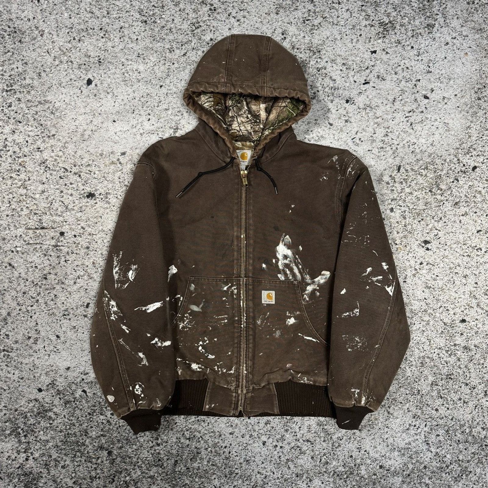 Carhartt Realtree Thrashed Faded Distressed Jacket ERD Grunge Chrome Size US L / EU 52-54 / 3 - 6 Thumbnail