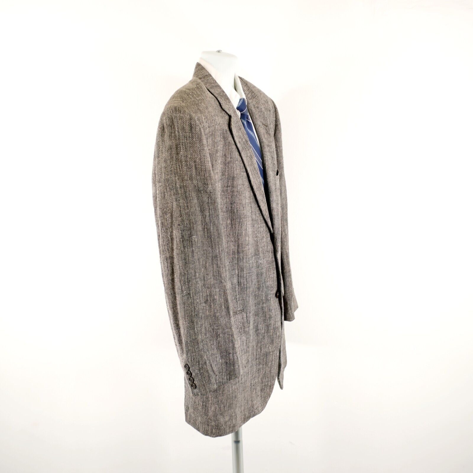 Stafford Stafford Tweed 100% Silk Black Tan White Spec 2 Button Sport Size ONE SIZE - 8 Thumbnail