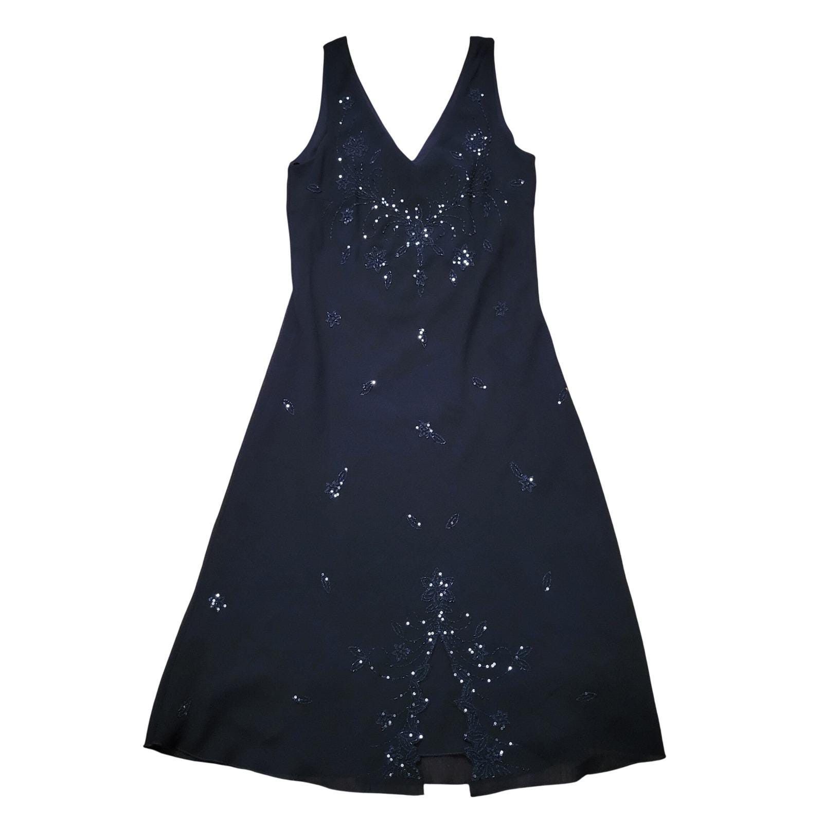 Other Vtg USA M Dress Black Sequin Bias Cut 90s Whimsigoth Faire Size M / US 6-8 / IT 42-44 - 1 Thumbnail
