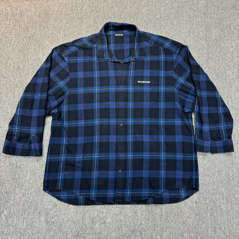 Balenciaga Balenciaga Blue Haig logo embroidered long sleeve shirt Size US L / EU 52-54 / 3 - 1 Thumbnail