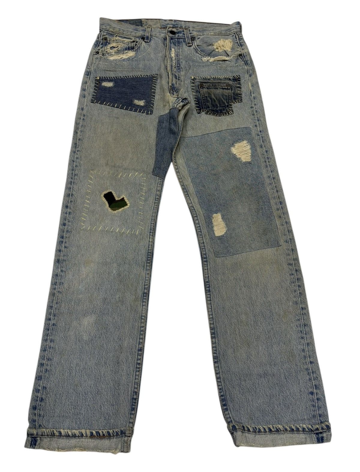Kapital GRAIL Levis 501 Boro Sashiko Custom Distressed Denim Jeans Size US 30 / EU 46 - 1 Thumbnail