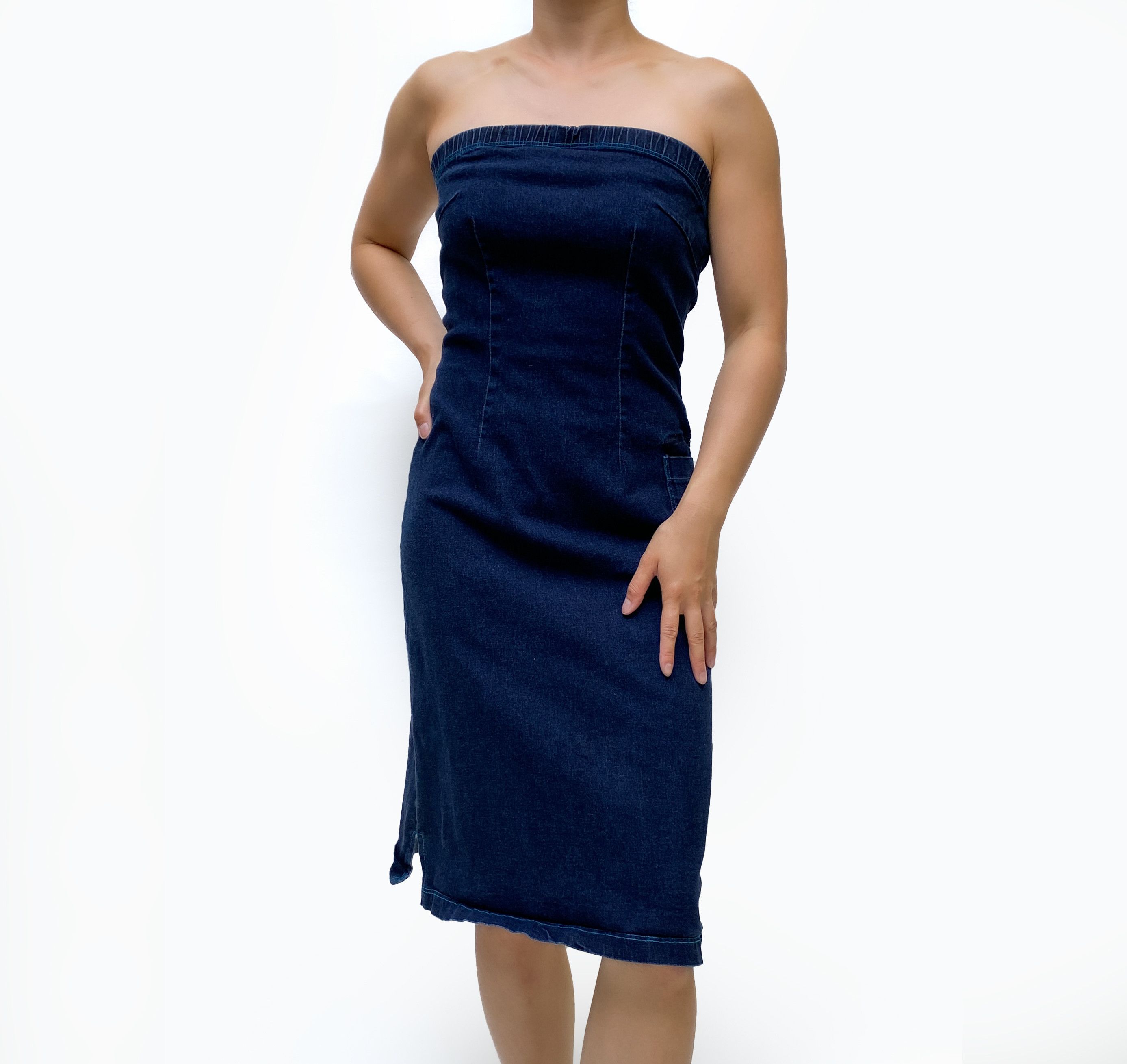 Vintage Vintage Denim Tube Dress Size M / US 6-8 / IT 42-44 - 1 Thumbnail