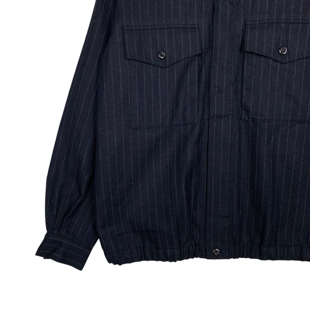 Japanese Brand BENINE Dark Blue Wool Pinstripe Jacket #2698-C121 Size US L / EU 52-54 / 3 - 3 Thumbnail