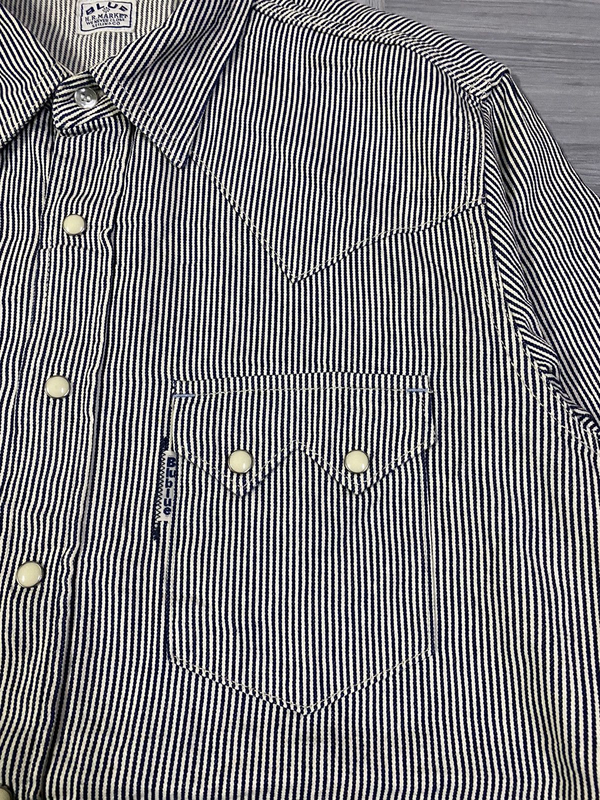 Blue Blue Japan Blue Blue Japan H.Ranch Market Striped Western Shirt Size US M / EU 48-50 / 2 - 6 Thumbnail