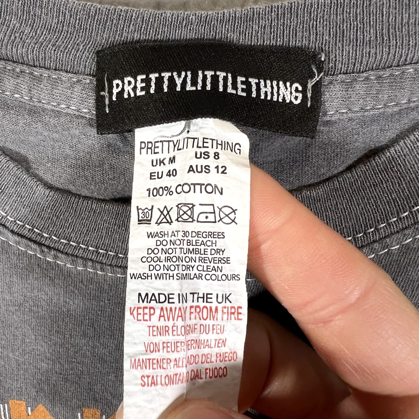 PrettyLittleThing VINTAGE Pretty Little Thing Shirt Womens Medium Gray Surrender To The Night World A1 Pretty Light Thing Size L / US 10 / IT 46 - 6 Thumbnail