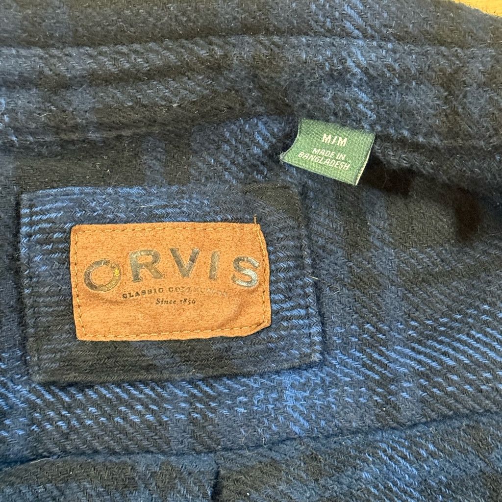 Orvis Orvis Men’s Medium Blue Plaid Flannel Shirt Jacket Size US M / EU 48-50 / 2 - 8 Thumbnail