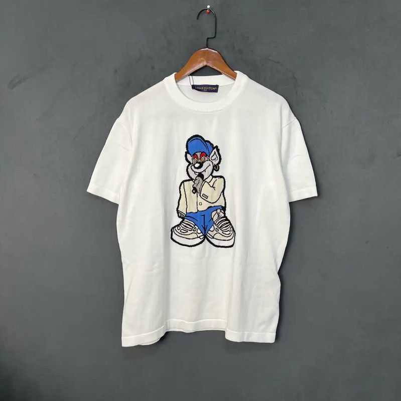 Louis Vuitton Louis Vuitton White Rapper Knitted Short Sleeve T-Shirt 0089 Size US L / EU 52-54 / 3 - 1 Thumbnail