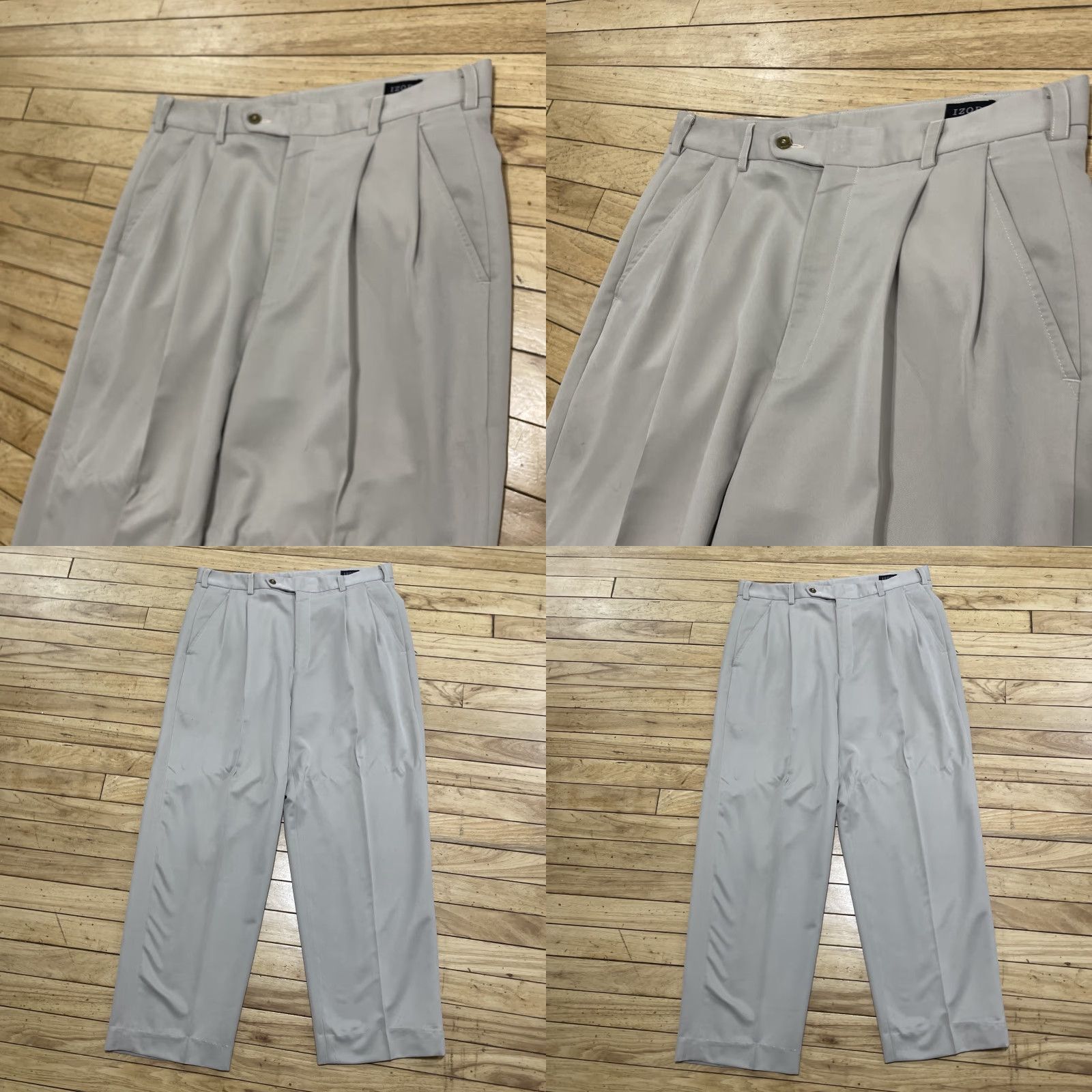 Izod VINTAGE Izod Men 34x28 Pleated Golf Pants Chino Beige Khaki Light 90s Logo Preppy Retro Classic Golf Pant Shirt? Size US 34 / EU 50 - 10 Thumbnail