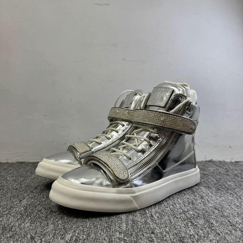 Vintage Giuseppe Zanotti Silver High-Top Sneakers Size US 8.5 / EU 41-42 - 1 Thumbnail