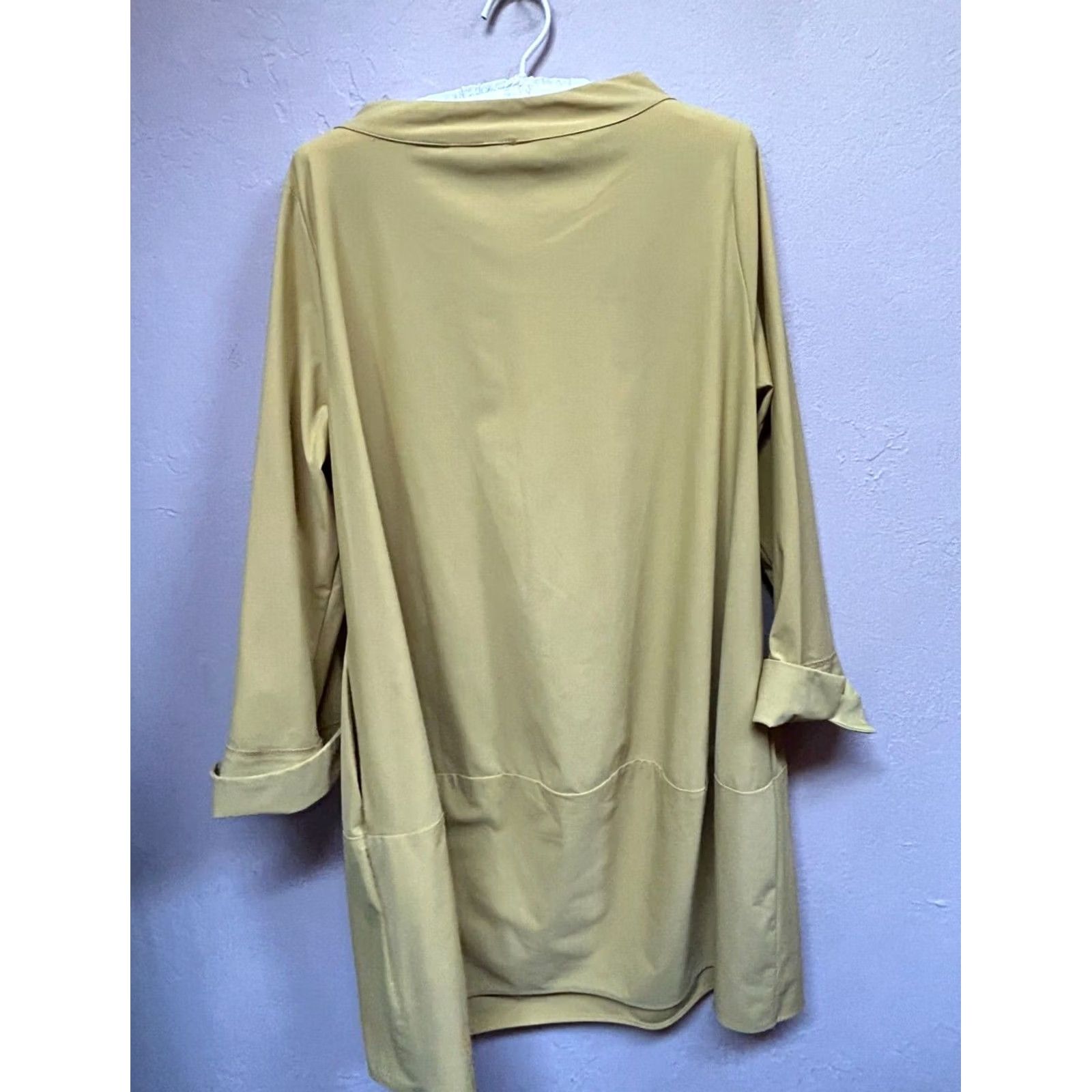 Vintage IC by Connie K Womens Blouse Tunic Dress Bateau Neckline 3/4 Sleeve Yellow M Size M / US 6-8 / IT 42-44 - 2 Thumbnail