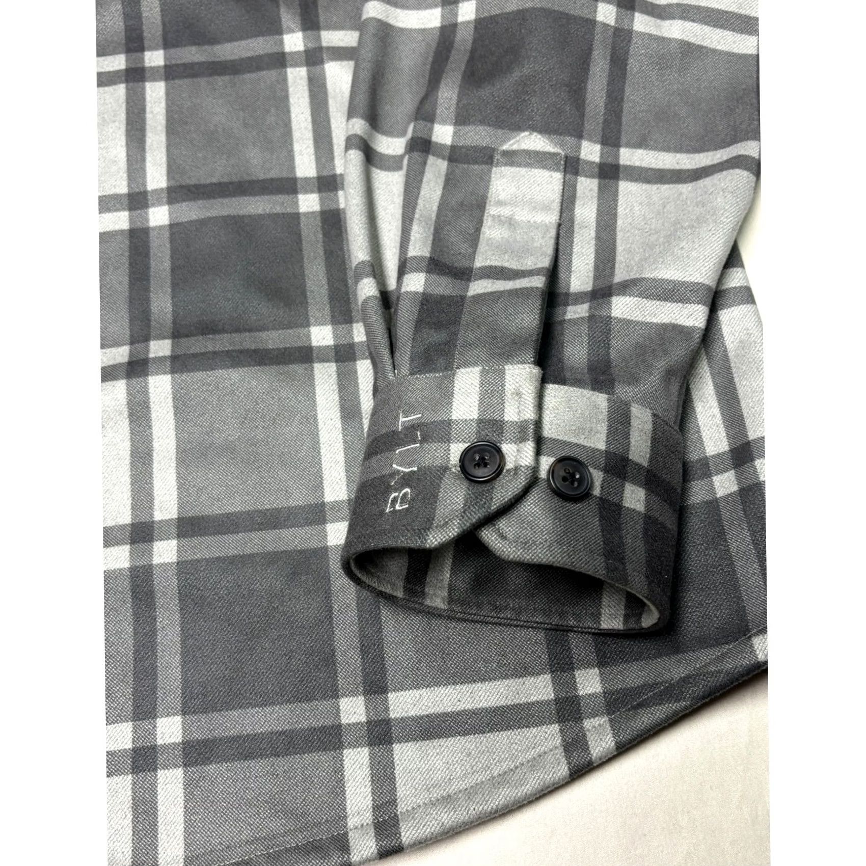 Asics BYLT Premium Basics Plaid Button-Up Shirt Shacket Gray XL Men’s Long Sleeve Size US XL / EU 56 / 4 - 2 Thumbnail