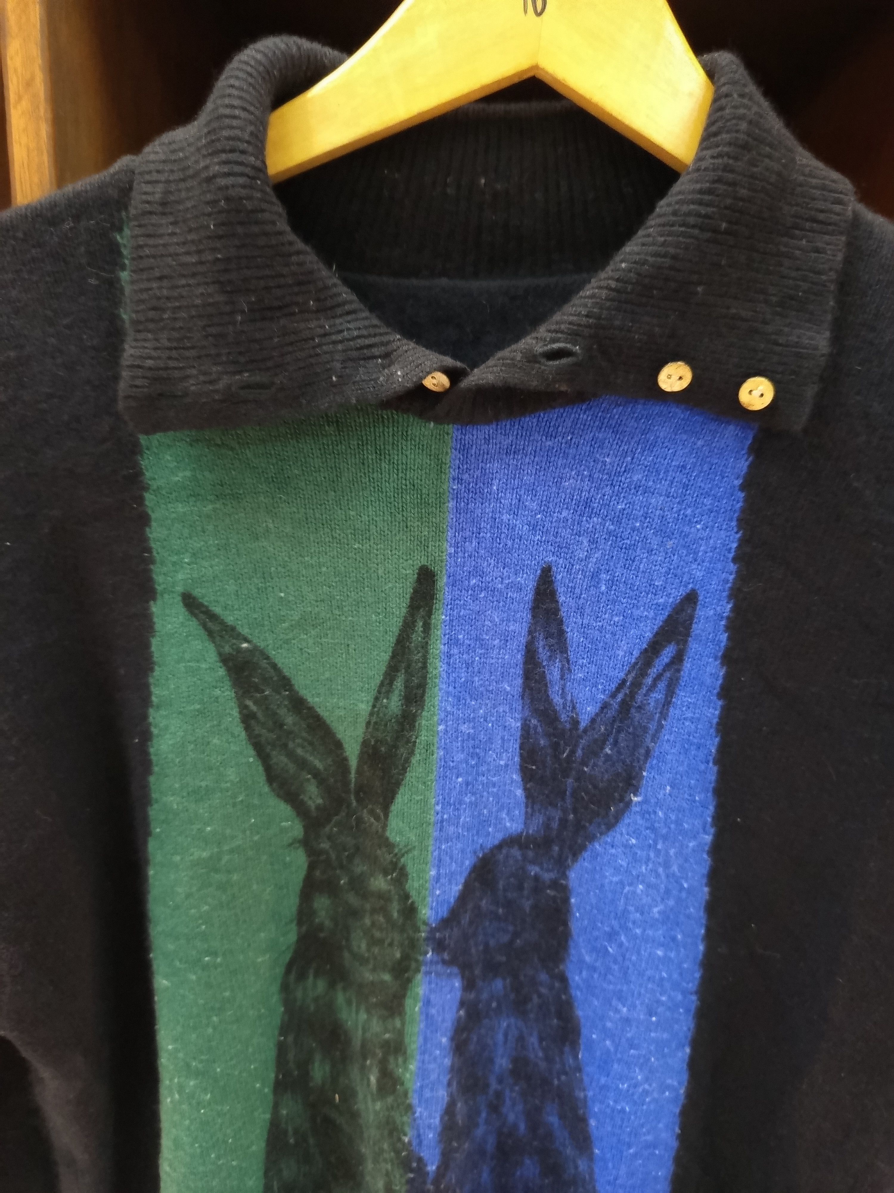 Art Comes First 1980s Double Rabbit Wool Knit Sweater Size US L / EU 52-54 / 3 - 6 Thumbnail