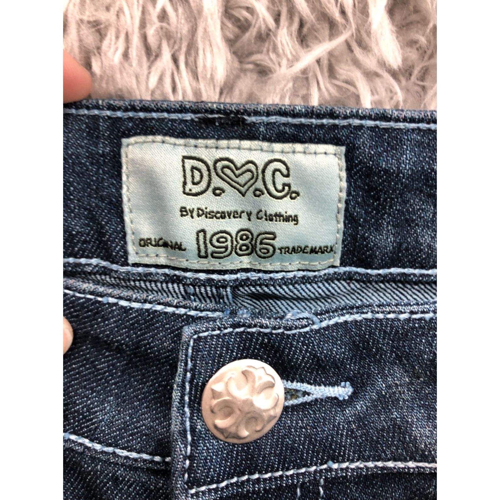 Denime Discovery Clothing Bermuda Shorts Junior Size 7 Mid Rise Dark Blue Denim Jean Size 28" / US 6 / IT 42 - 6 Thumbnail