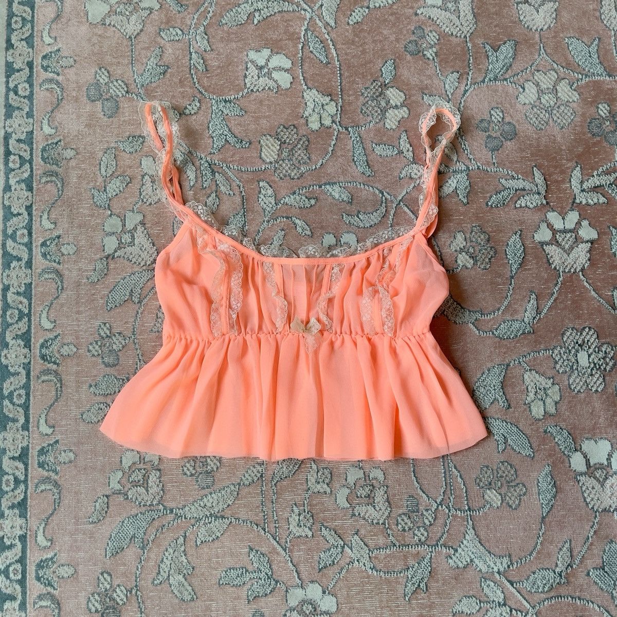 Victoria's Secret VS Hot Orange Chiffon Camisole (S-M) Size M / US 6-8 / IT 42-44 - 1 Thumbnail