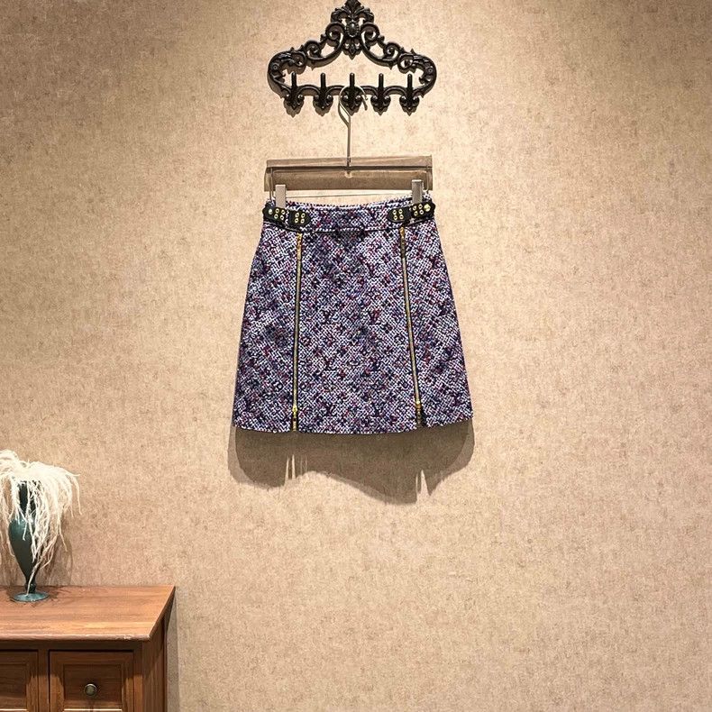 Louis Vuitton Louis Vuitton Purple presbyopic tweed skirt Size 37" - 1 Thumbnail