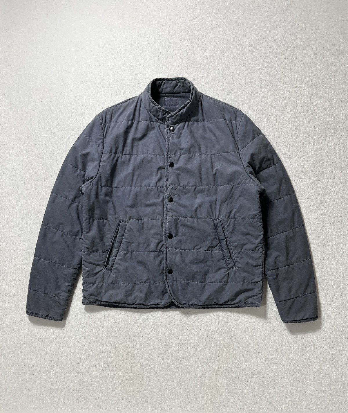 Save Khaki United Snap Front Quilted Bomber Navy Marine
