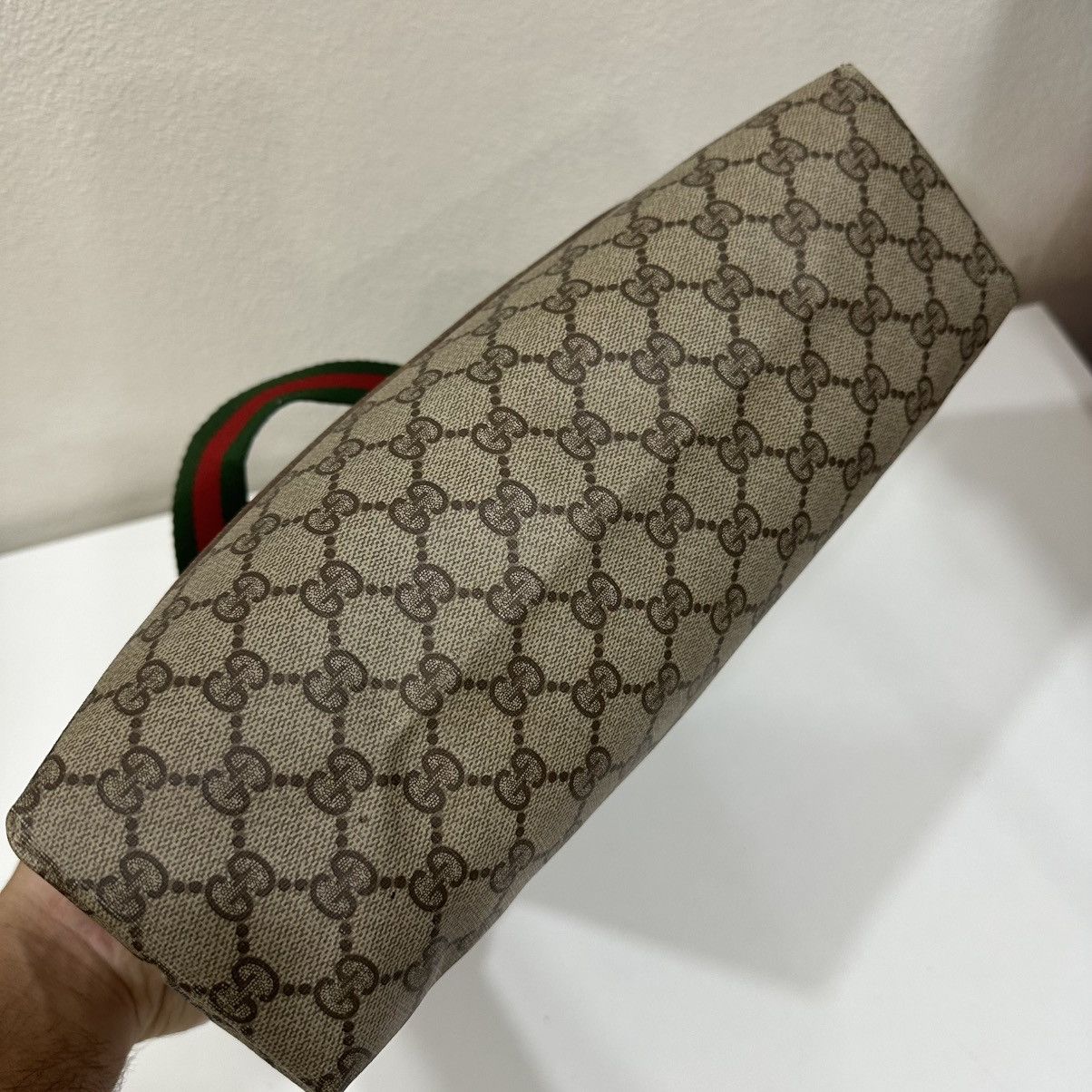 Gucci VINTAGE GUCCI GG WEB SHERRY LINE TOTE BAG 33 Size ONE SIZE - 7 Thumbnail