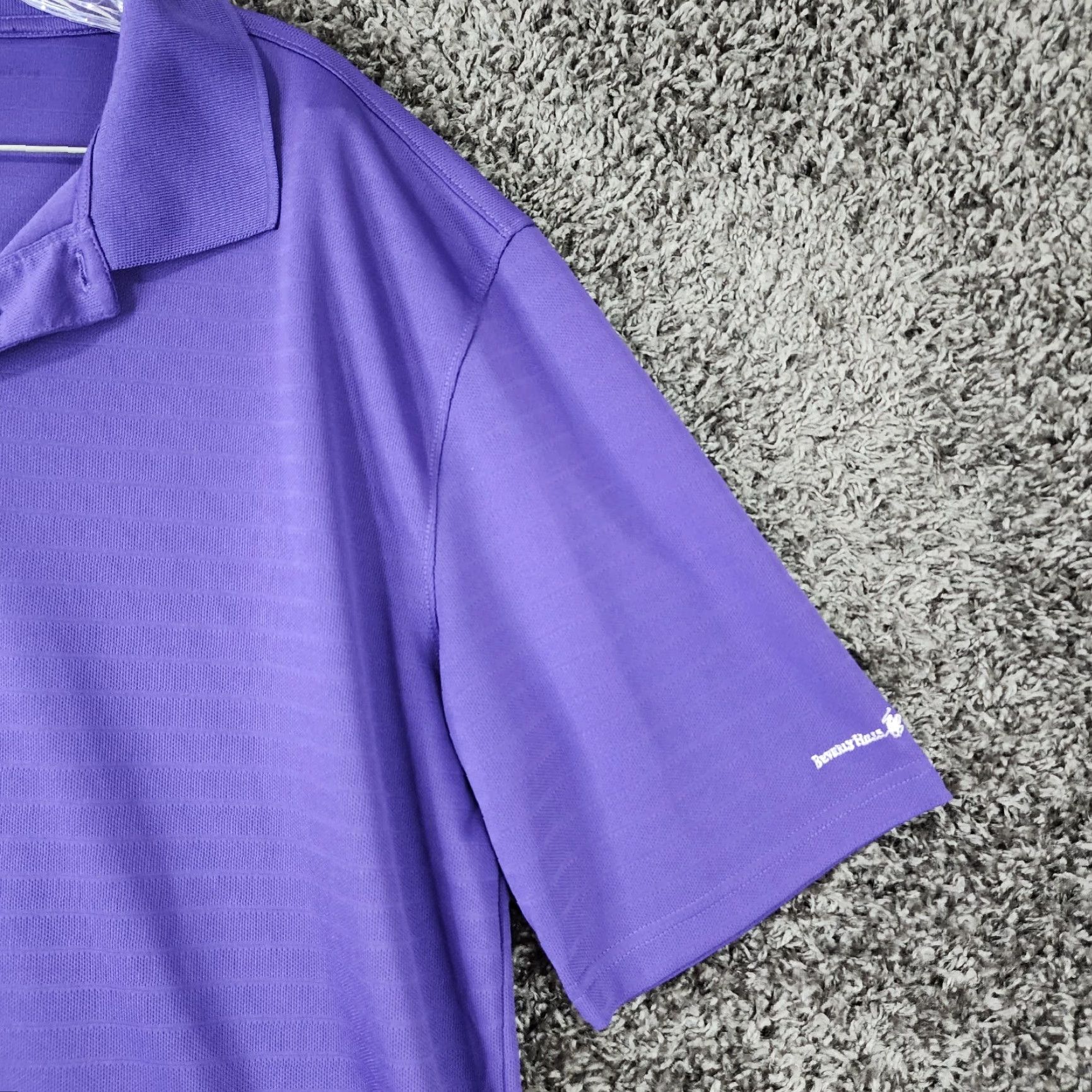 Beverly Hills Polo Club Beverly Hills Polo Club Polo Mens Purple XLT 100% Polyester Big & Tall Shirt Size US XL / EU 56 / 4 - 2 Thumbnail