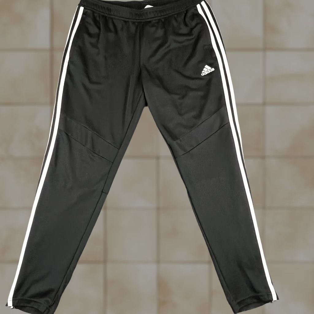 Adidas Adidas Pants Mens Large Black Climacool 3-Stripes Track Joggers Zip Ankle D95957 Size US 33 - 1 Thumbnail