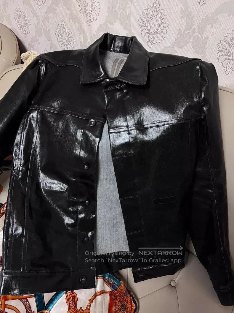 Rick Owens Rick Owens Black Waxed Long Sleeve Jacket. Size US M / EU 48-50 / 2 - 8 Thumbnail