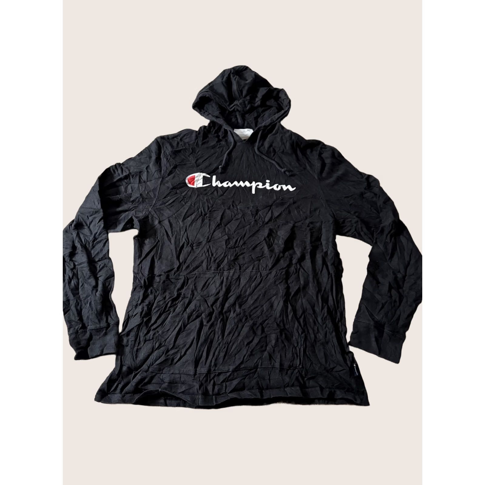 Champion Champion Hoodie Mens Large Black Lightweight Pullover Sweatshirt Size US L / EU 52-54 / 3 - 1 Thumbnail