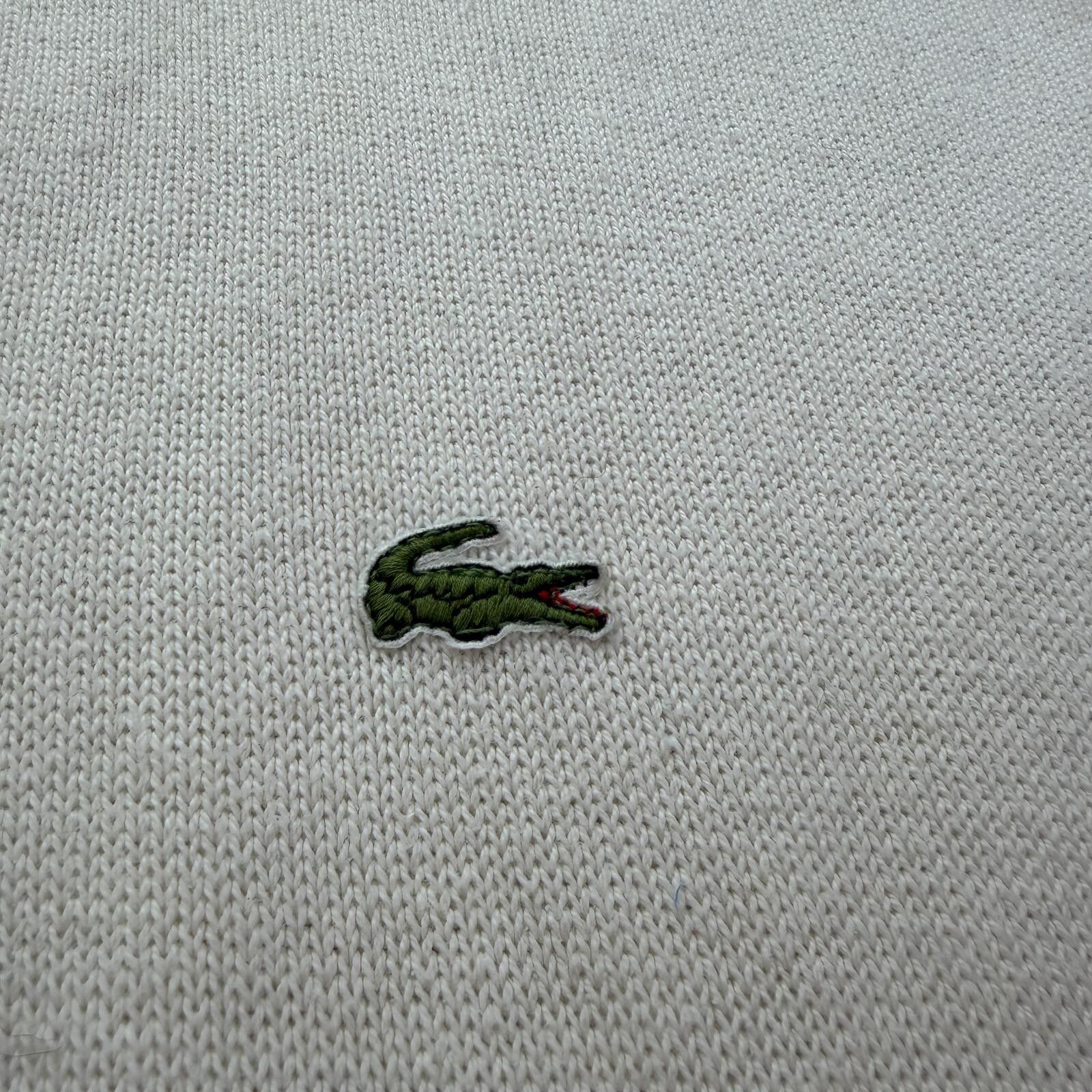 Other Vintage 90s Izod Lacoste Knit Polo Sweater Cream Long Sleeve Size US L / EU 52-54 / 3 - 5 Thumbnail