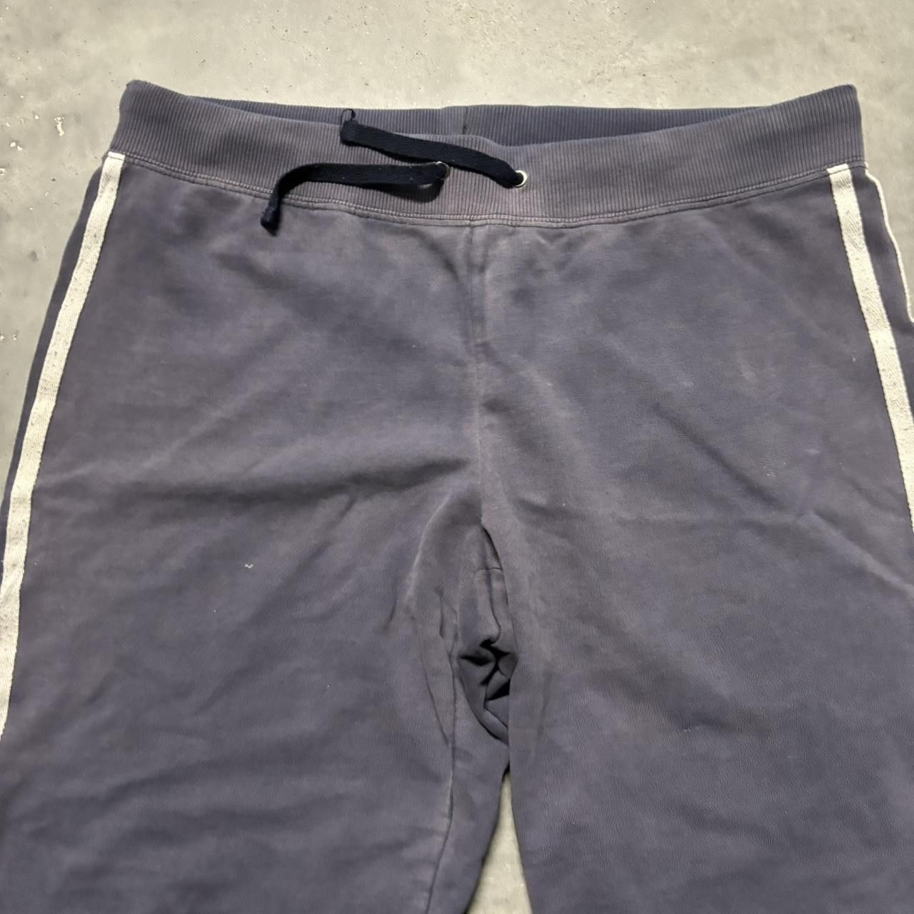 Japanese Brand × Vintage Crazy Vintage Y2K/2000s Faded Navy Blue Striped Skater Essential Sweatpants! Size US 30 / EU 46 - 3 Thumbnail