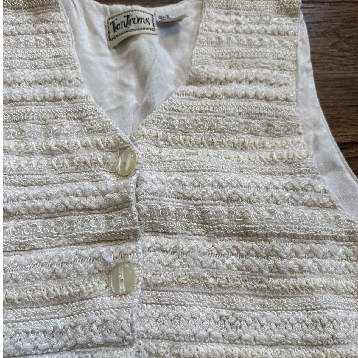 Vintage Vintage 90s Tantrums Cropper Knit Abstract Beaded Vest Size S / US 4 / IT 40 - 2 Thumbnail