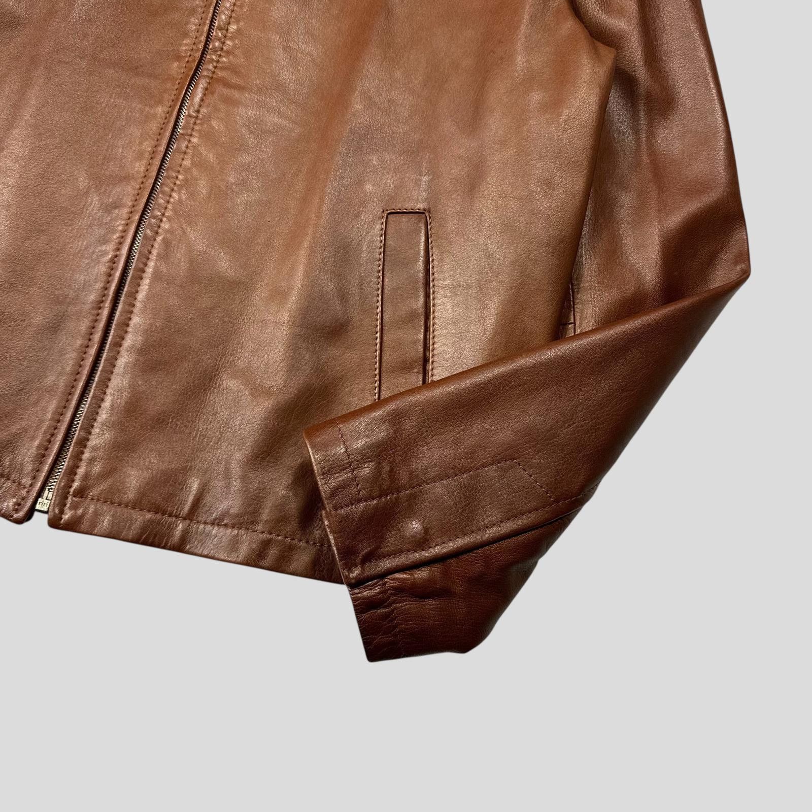 Prada Prada Milano FW98 Whiskey Leather Lined Zip Work Jacket IT50 Size US L / EU 52-54 / 3 - 7 Thumbnail