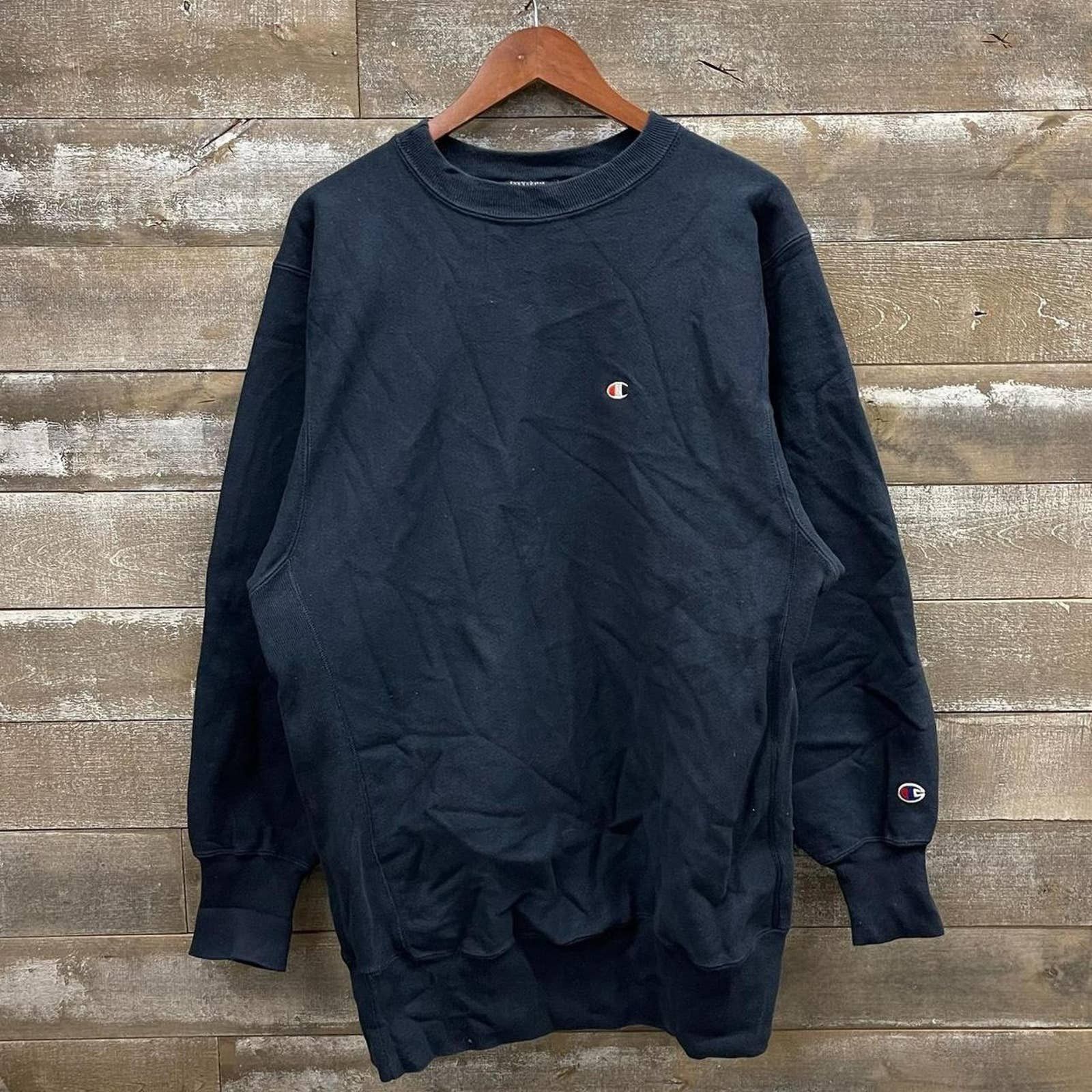 Vintage 1990s Champion Navy Blue Sweatshirt Crewneck Men 2XL