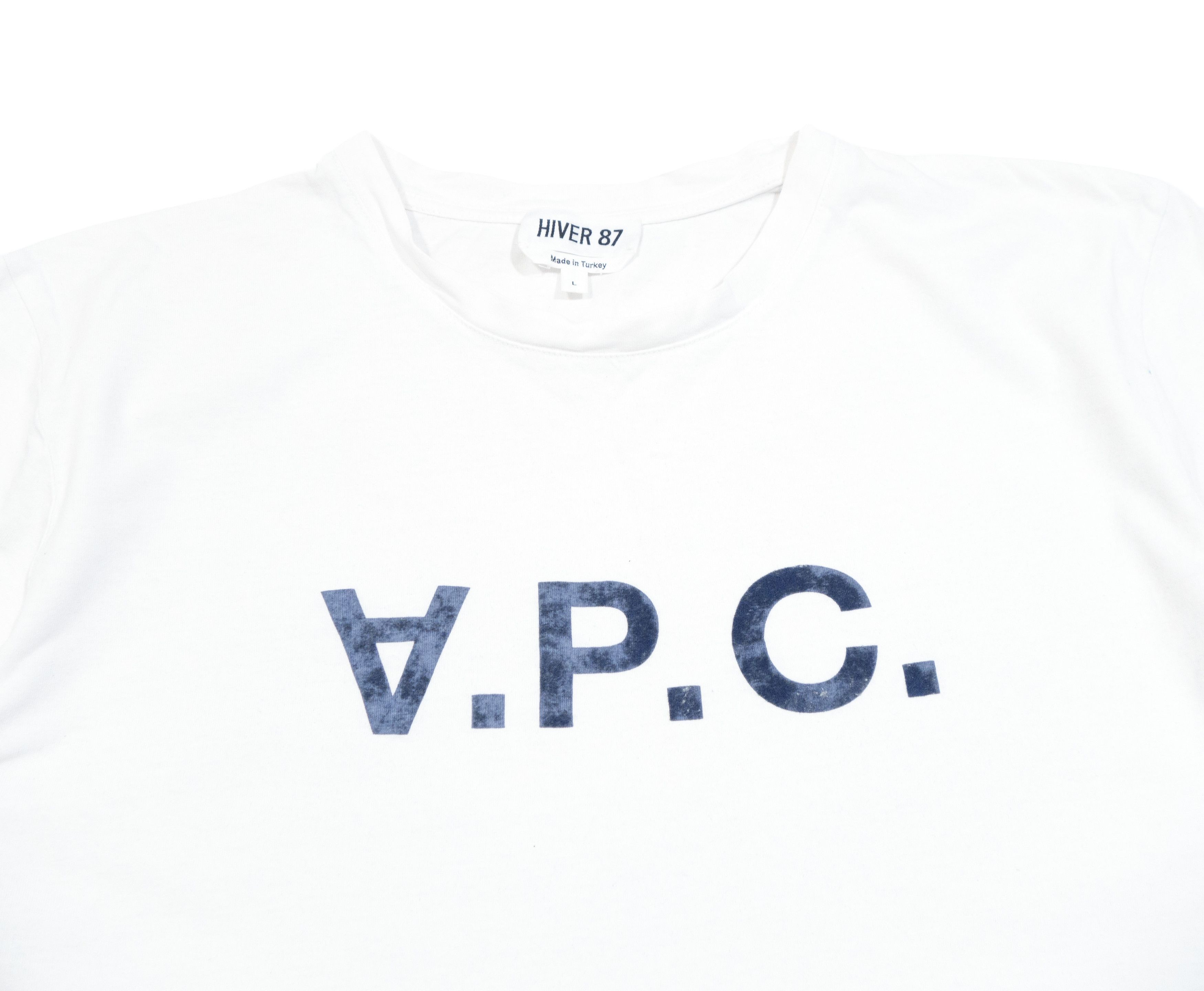 A.P.C. Hiver 87 VPC Flocked Big Logo T-Shirt Size US L / EU 52-54 / 3 - 4 Thumbnail
