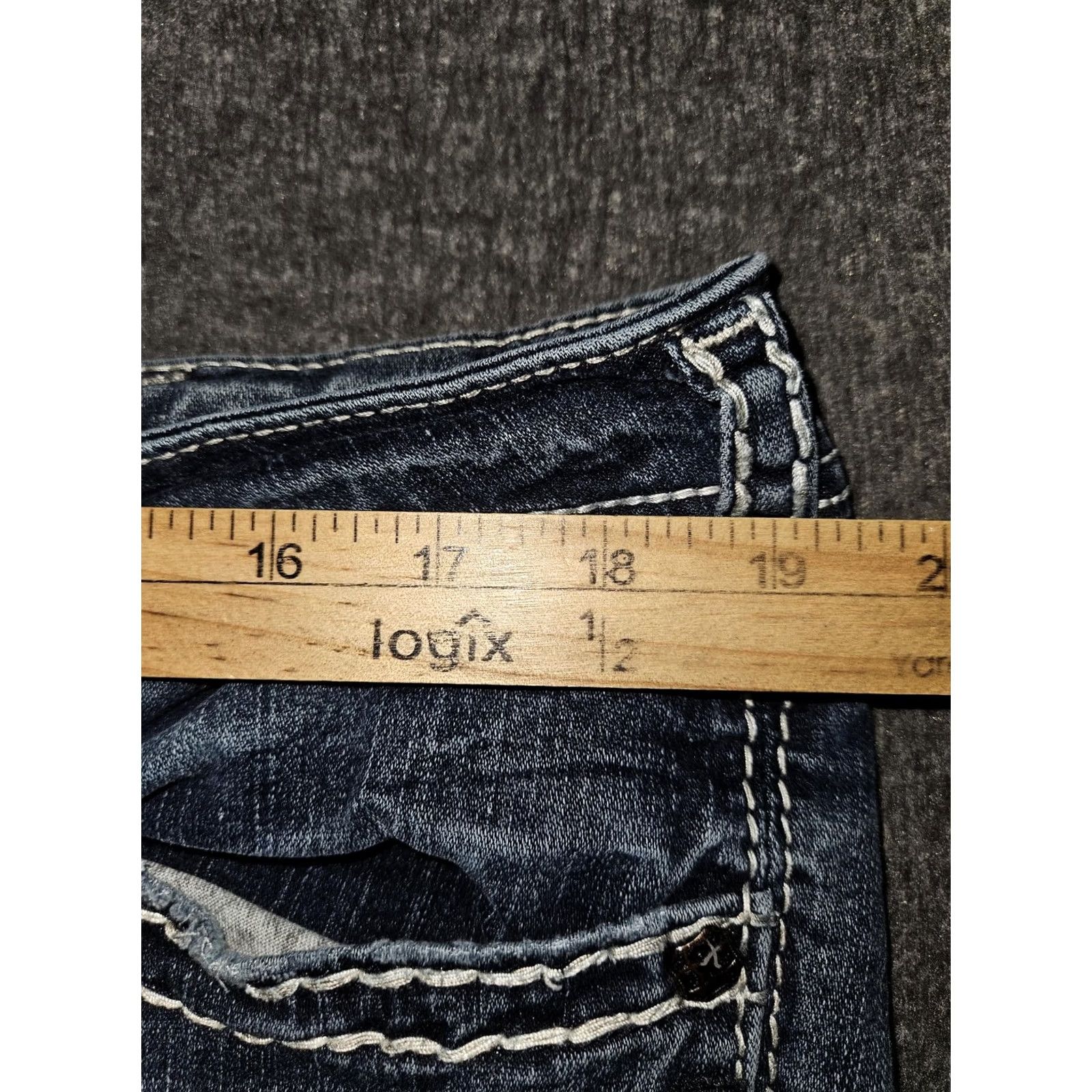 Silver Jeans Co. Silver Jeans Co Tuesday Mid Slim Boot Jeans Womens 16 Blue Distressed Denim Size 38" / US 16 / IT 52 - 4 Thumbnail