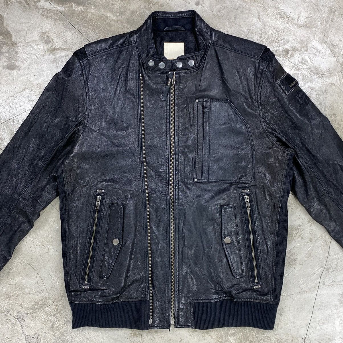 Diesel Goat Leather Biker Moto Jacket Size US L / EU 52-54 / 3 - 3 Thumbnail