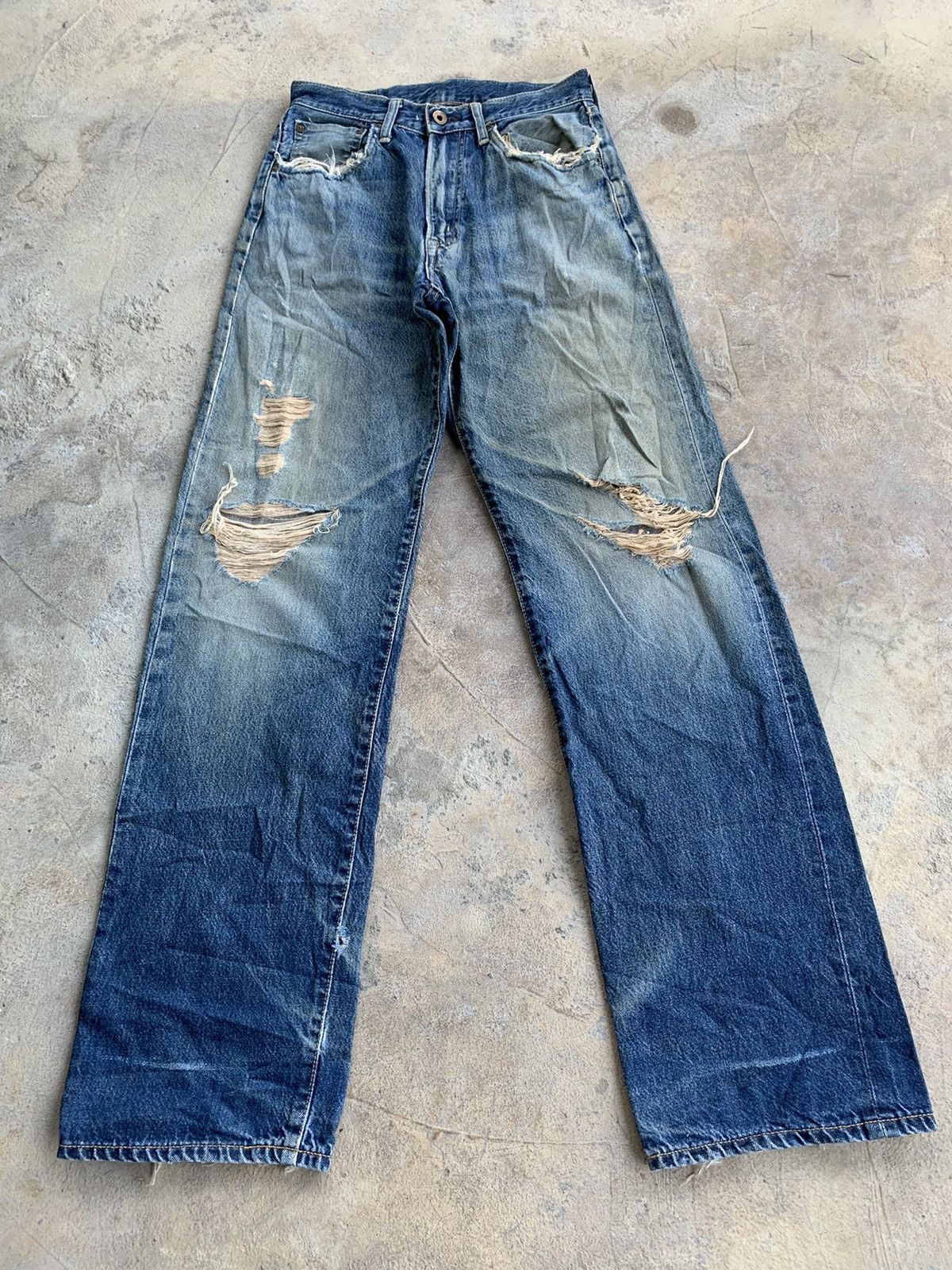 Edwin × If Six Was Nine Vintage Distressed Edwin 505 Redline Selvedge Denim Size US 27 - 1 Thumbnail