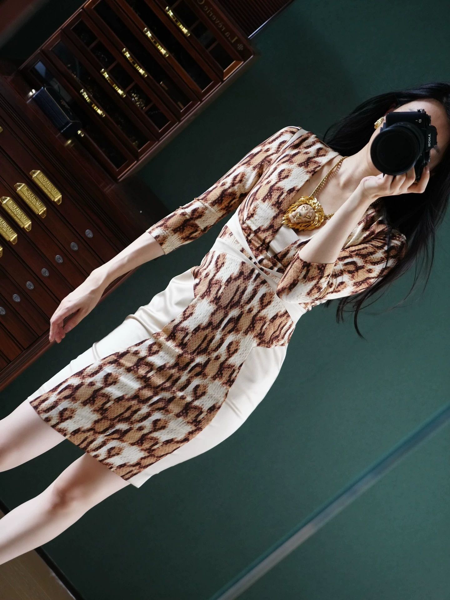 Just Cavalli Just Cavalli Python Slim Fit Stretch Women's Dress Size S / US 4 / IT 40 - 4 Thumbnail