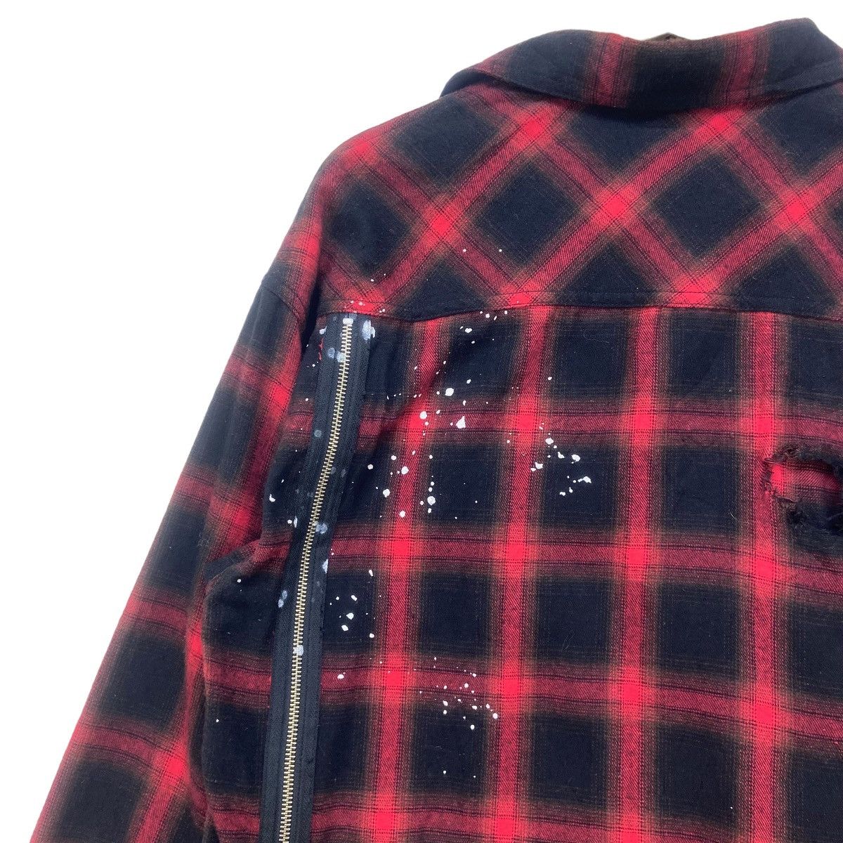 Flannel Japanese Brand Black Flame Gothic Punk Distressed Flannel Size US S / EU 44-46 / 1 - 20 Thumbnail