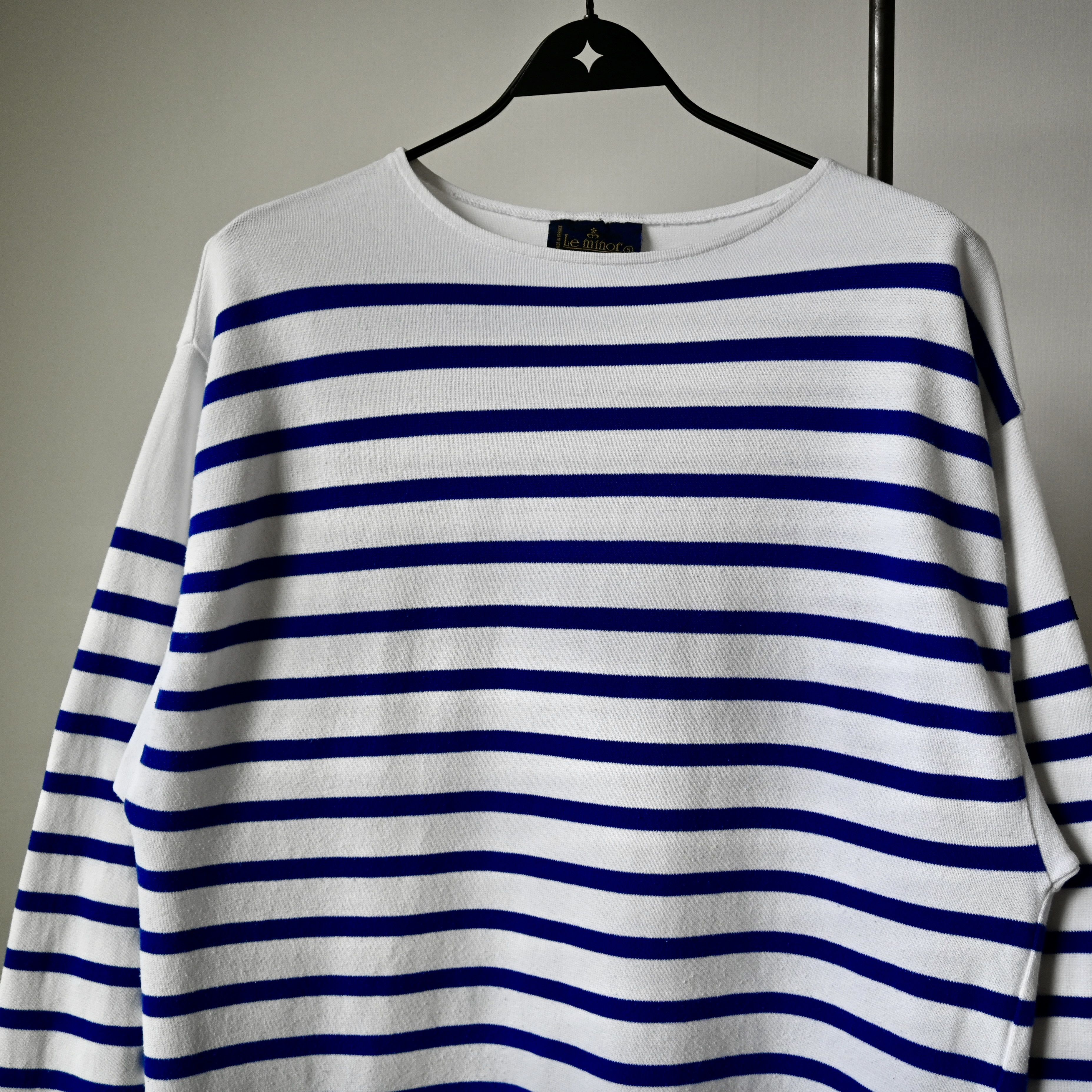Vintage VTG 1990s Le Minor cotton sailor shirt, striped, T.5/XXL Size US XXL / EU 58 / 5 - 5 Thumbnail