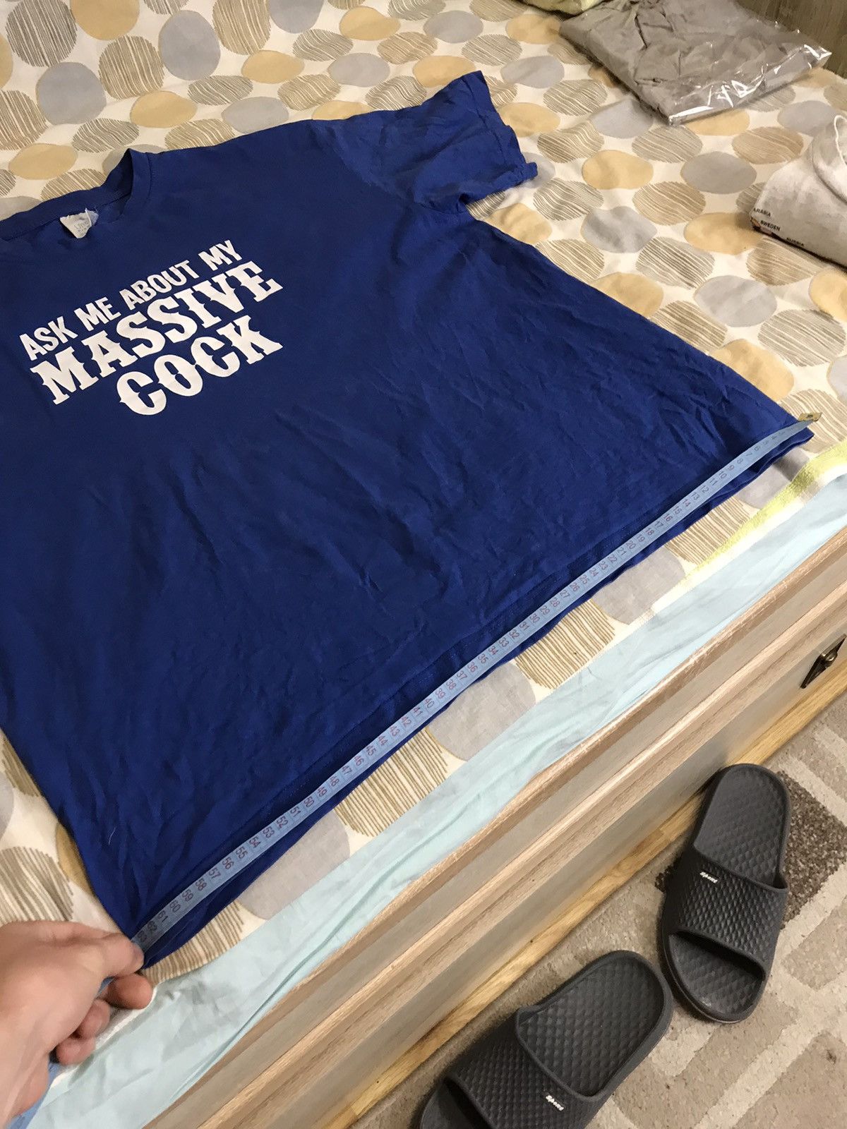 Vintage 🔥 Rare ASK ME ABOUT MY MASSIVE COCK Humor Rock Funny Shirt Size US XL / EU 56 / 4 - 11 Thumbnail
