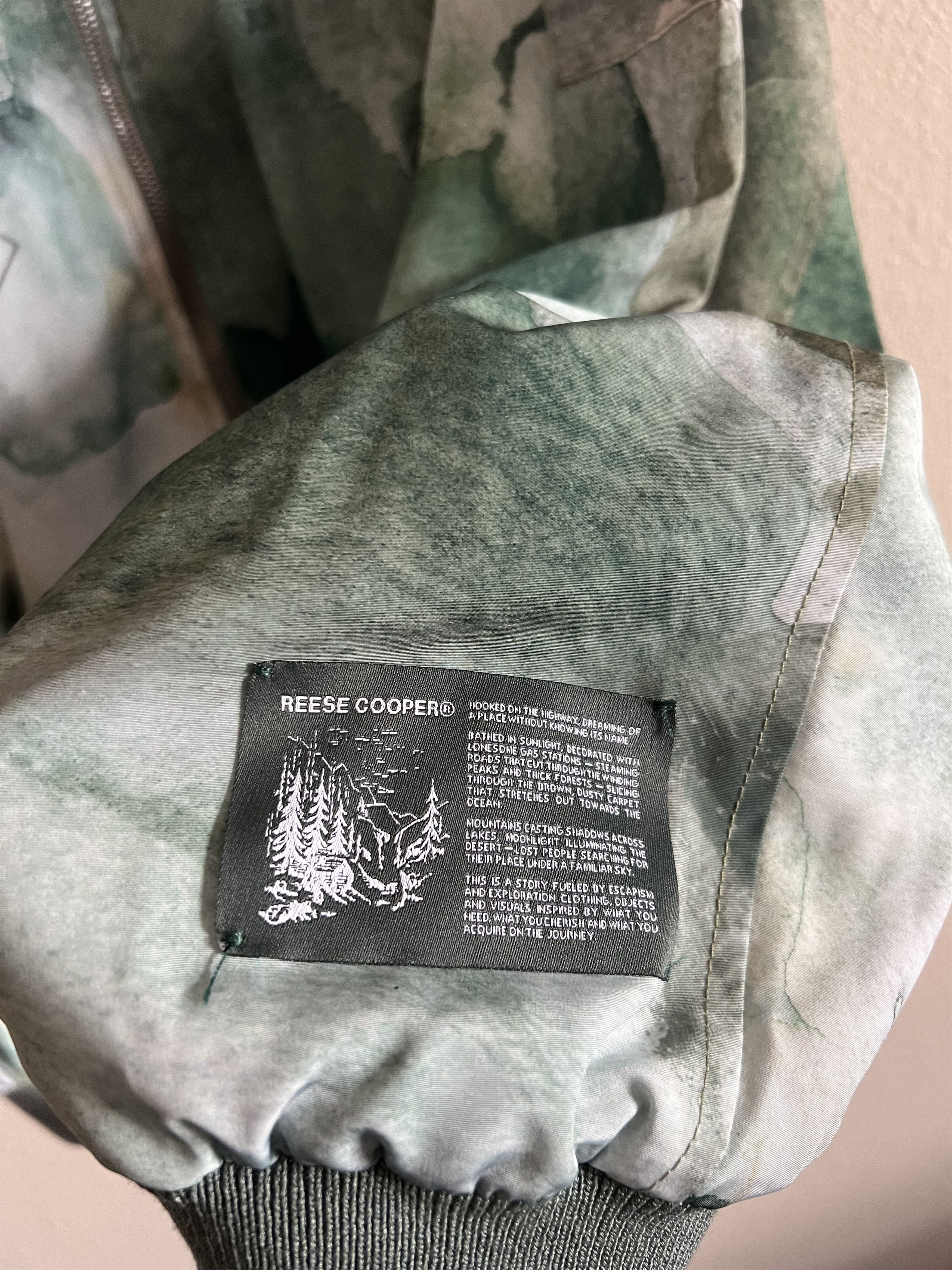 Reese Cooper Reese Cooper Watercolor Bomber Jacket in Green Size US L / EU 52-54 / 3 - 4 Thumbnail