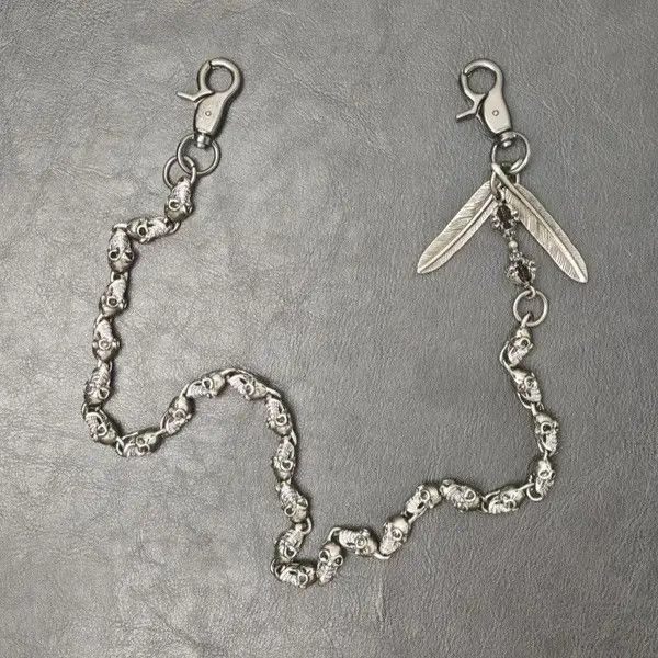 Japanese Brand Japanese Peripheral Skull and Feather Goth Waist Chain Size ONE SIZE - 1 Thumbnail