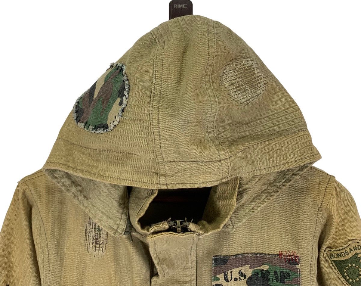 Japanese Brand × Vintage VINTAGE B.A.P MILITARY STYLE PATCH WORK HOODIE DENIM JACKET Size US M / EU 48-50 / 2 - 8 Thumbnail