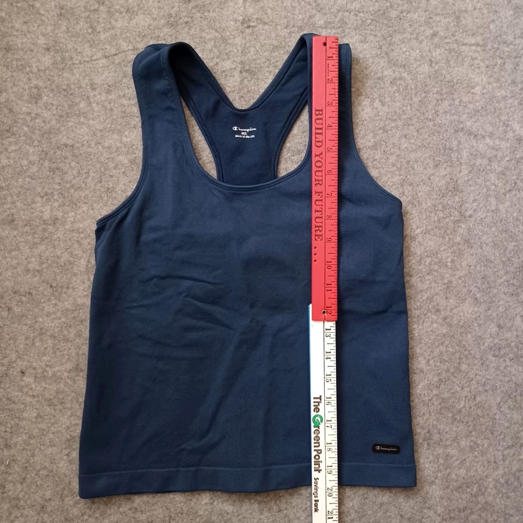 Champion VINTAGE Champion Tank Top Womens M/L Blue Racerback Athletic Sleeveless Scoop Neck Shirt Womens M Blue Racerback Athletic Sleeveless Scoop Neck Size M / US 6-8 / IT 42-44 - 5 Thumbnail