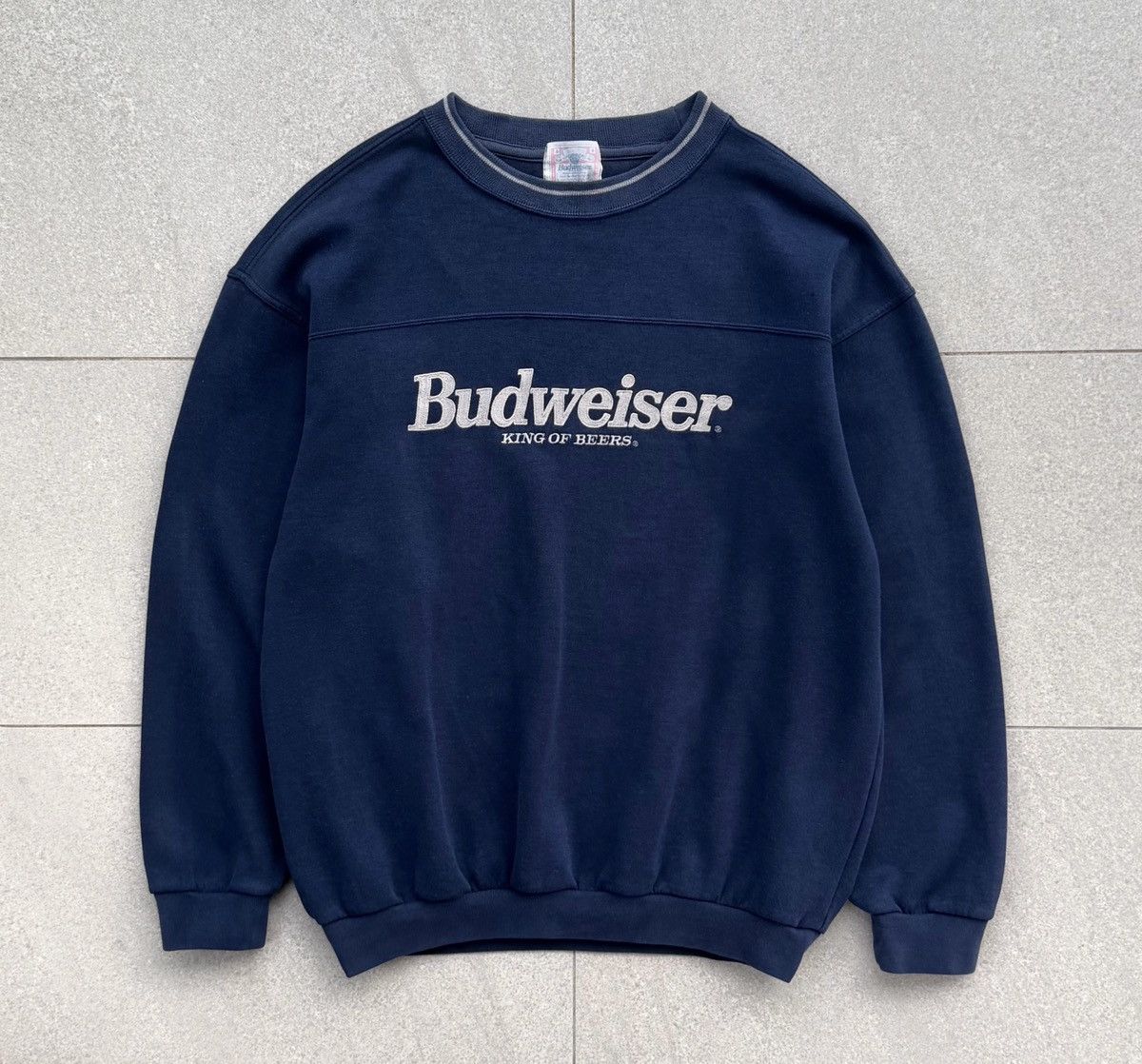 Budweiser Vintage 90s Budweiser"King of Beers" Logo Navy Blue Crewneck Size US L / EU 52-54 / 3 - 7 Thumbnail