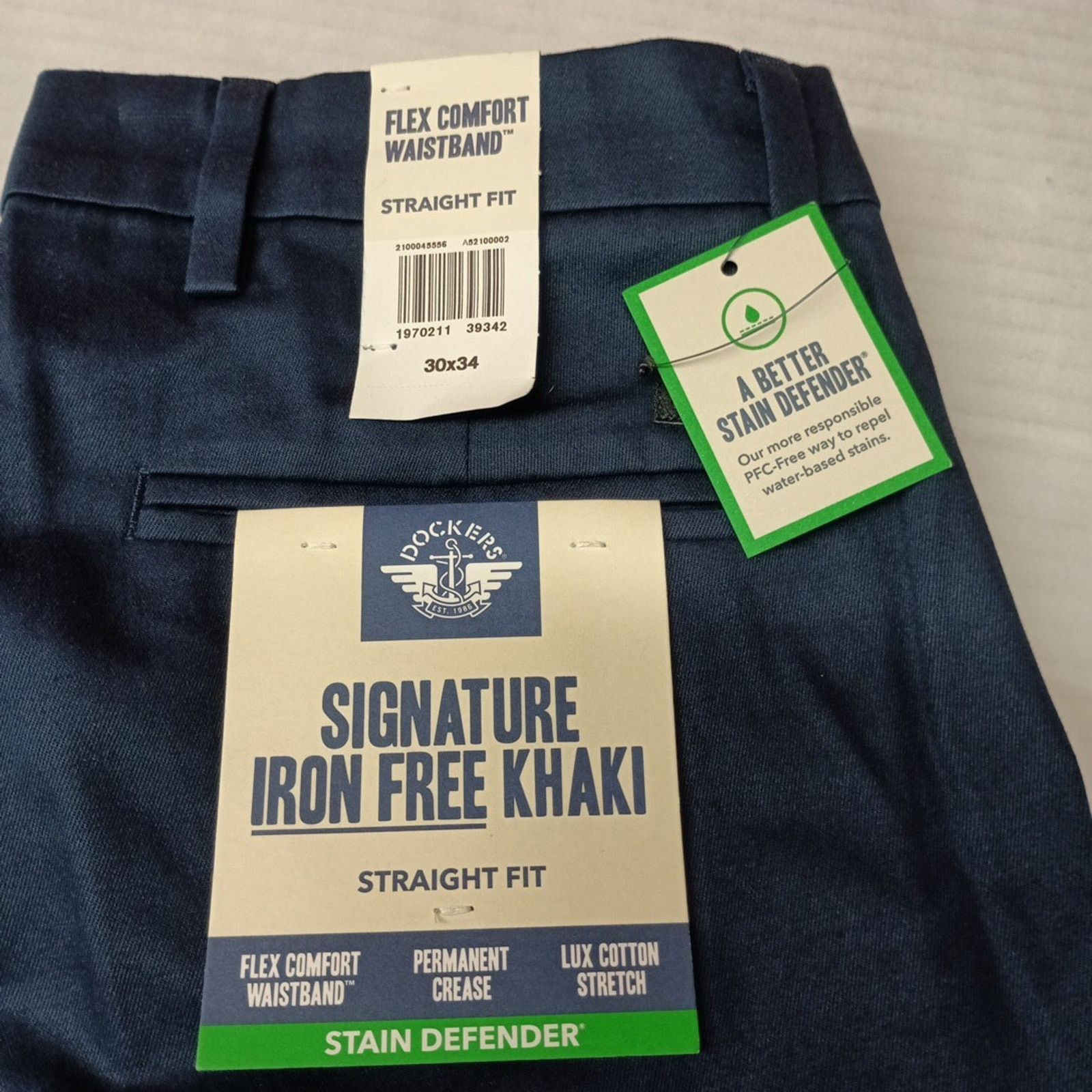 Dockers Dockers Iron Free Khakis Men's Size 30x34 Blue Straight Fit Size US 30 / EU 46 - 2 Thumbnail