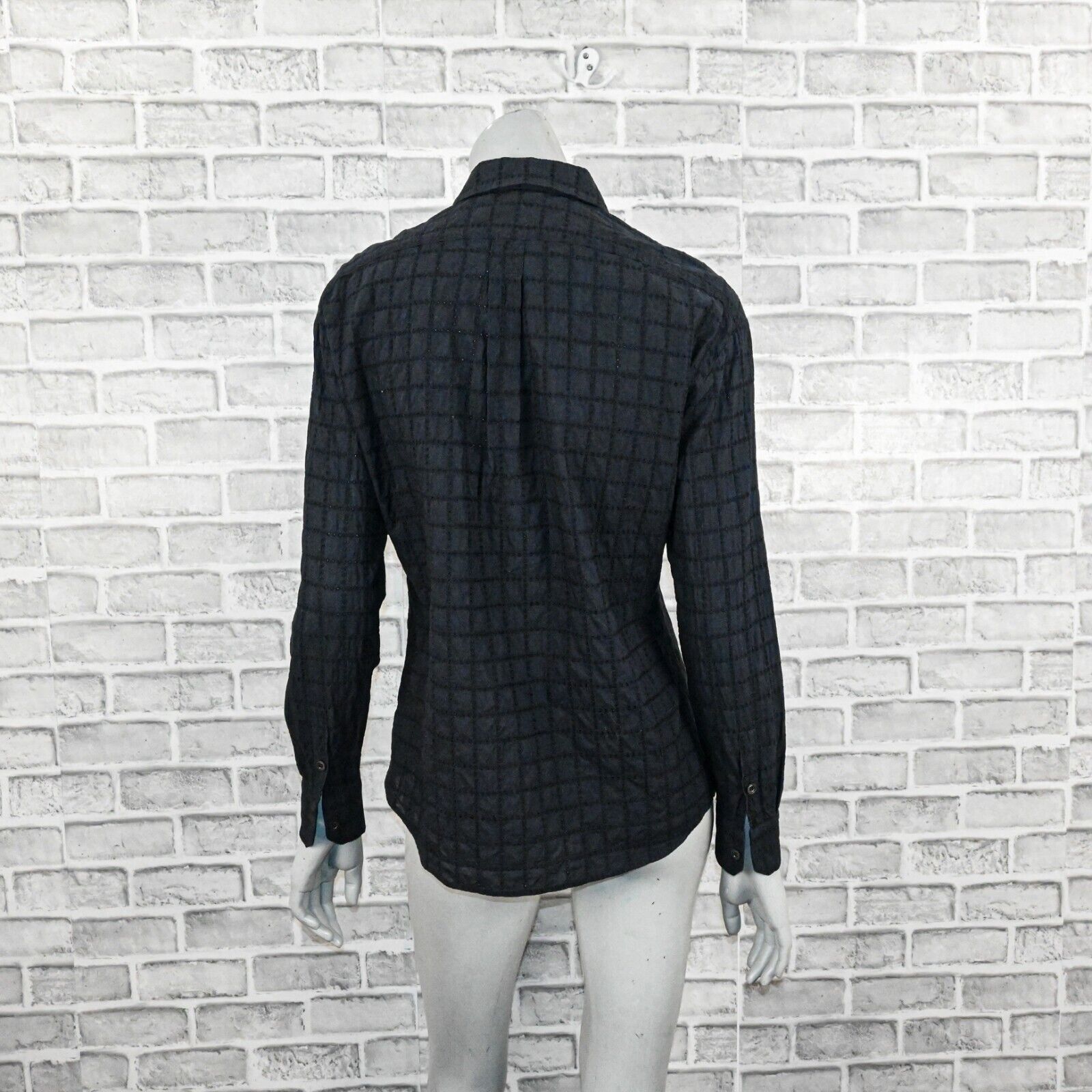 Tomas Maier Tomas Maier Eyelet Grid Check Button up Shirt in Black Size XS / US 0-2 / IT 36-38 - 5 Thumbnail