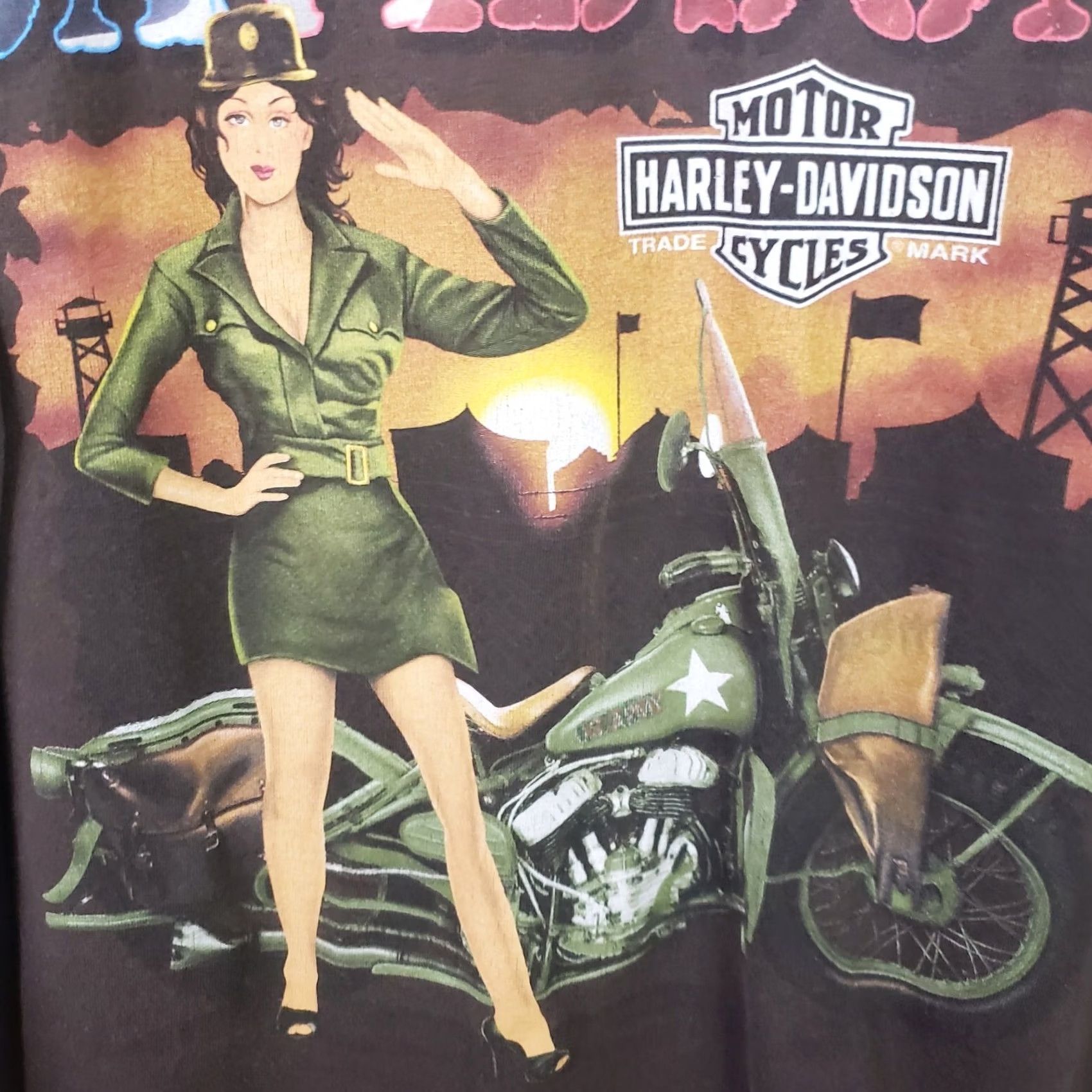 Harley Davidson Harley-Davidson Shirt Mens XL Brown Patriotic USA Graphic Print Double-Sided Crew Neck Short Sleeve T-Shirt Size US XL / EU 56 / 4 - 7 Thumbnail