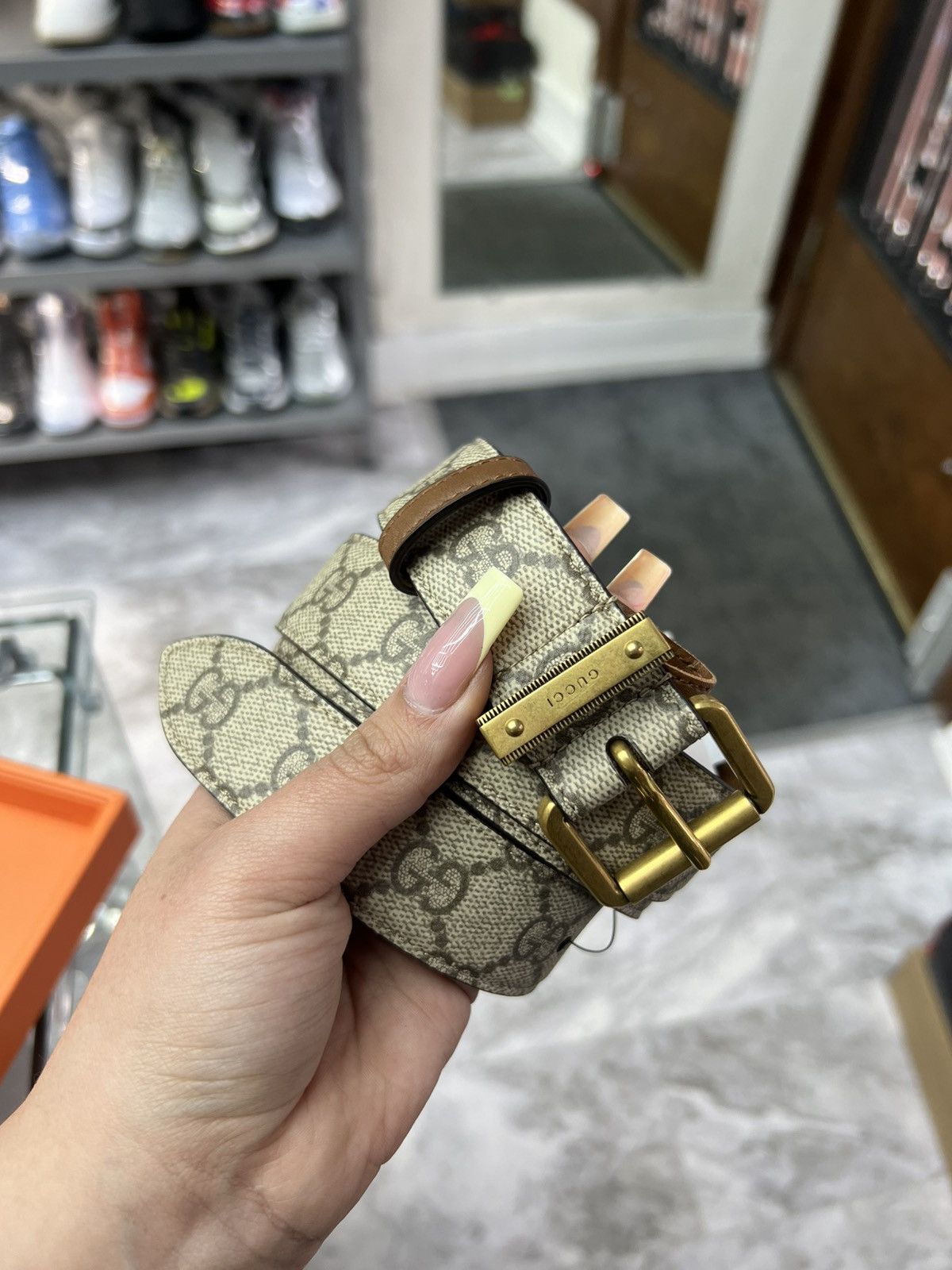 Gucci Gucci GG Supreme Monogram Square Belt Size 38 - 1 Thumbnail