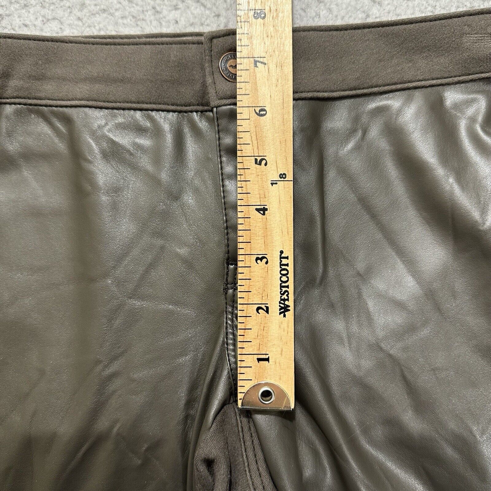 Hollister Hollister 9 Regular Faux Leather Front Skinny Pants Brown Size 32" / US 10 / IT 46 - 10 Thumbnail